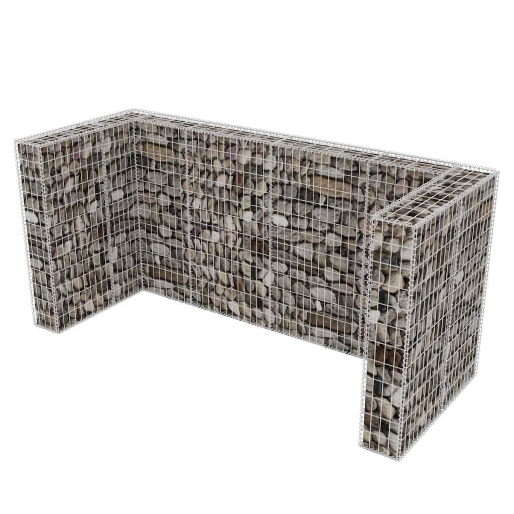 Gabion triplu îngrădire pubelă, oțel, 250 x 100 x 120 cm