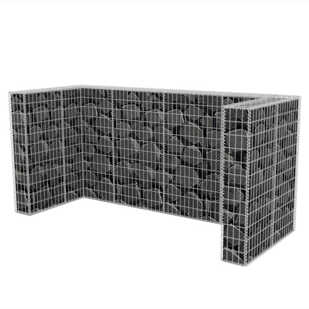 Gabion triplu îngrădire pubelă, oțel, 250 x 100 x 120 cm