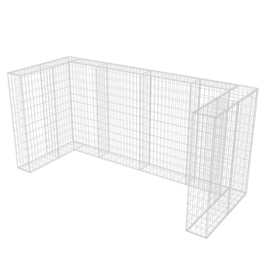 Gabion triplu îngrădire pubelă, oțel, 250 x 100 x 120 cm