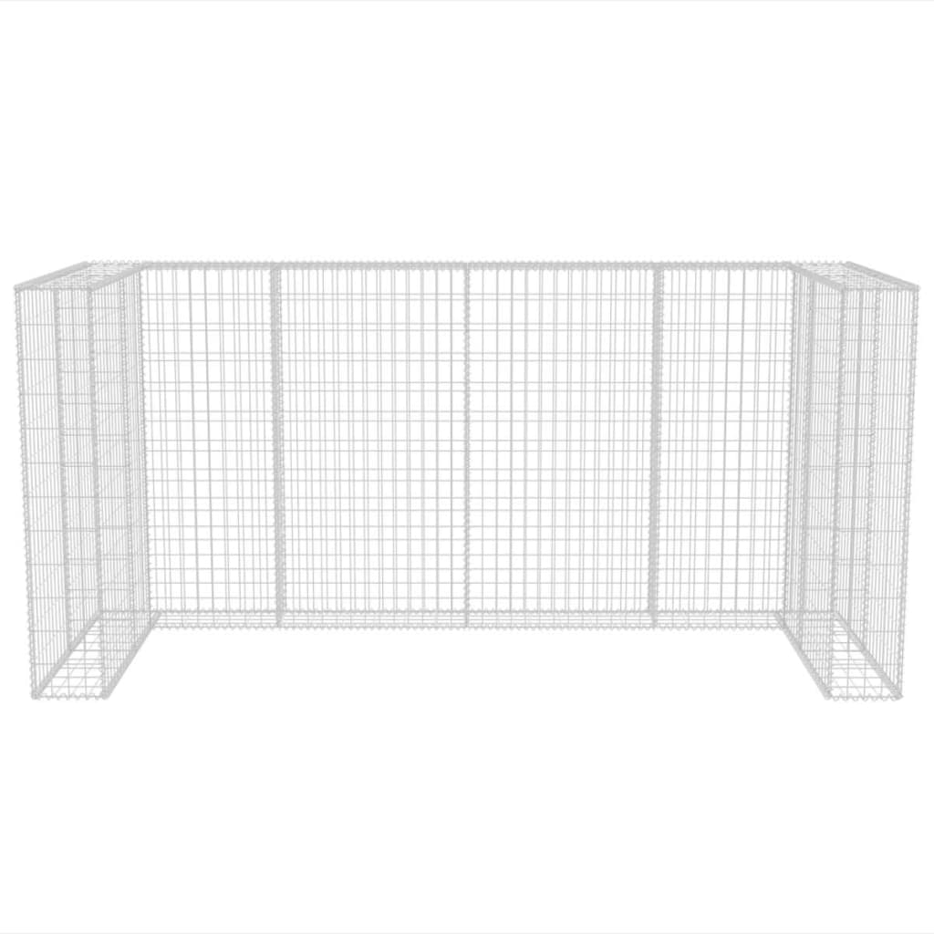 Gabion triplu îngrădire pubelă, oțel, 250 x 100 x 120 cm