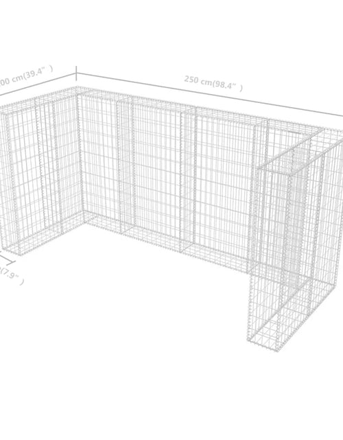 Загрузите изображение в средство просмотра галереи, Gabion triplu îngrădire pubelă, oțel, 250 x 100 x 120 cm
