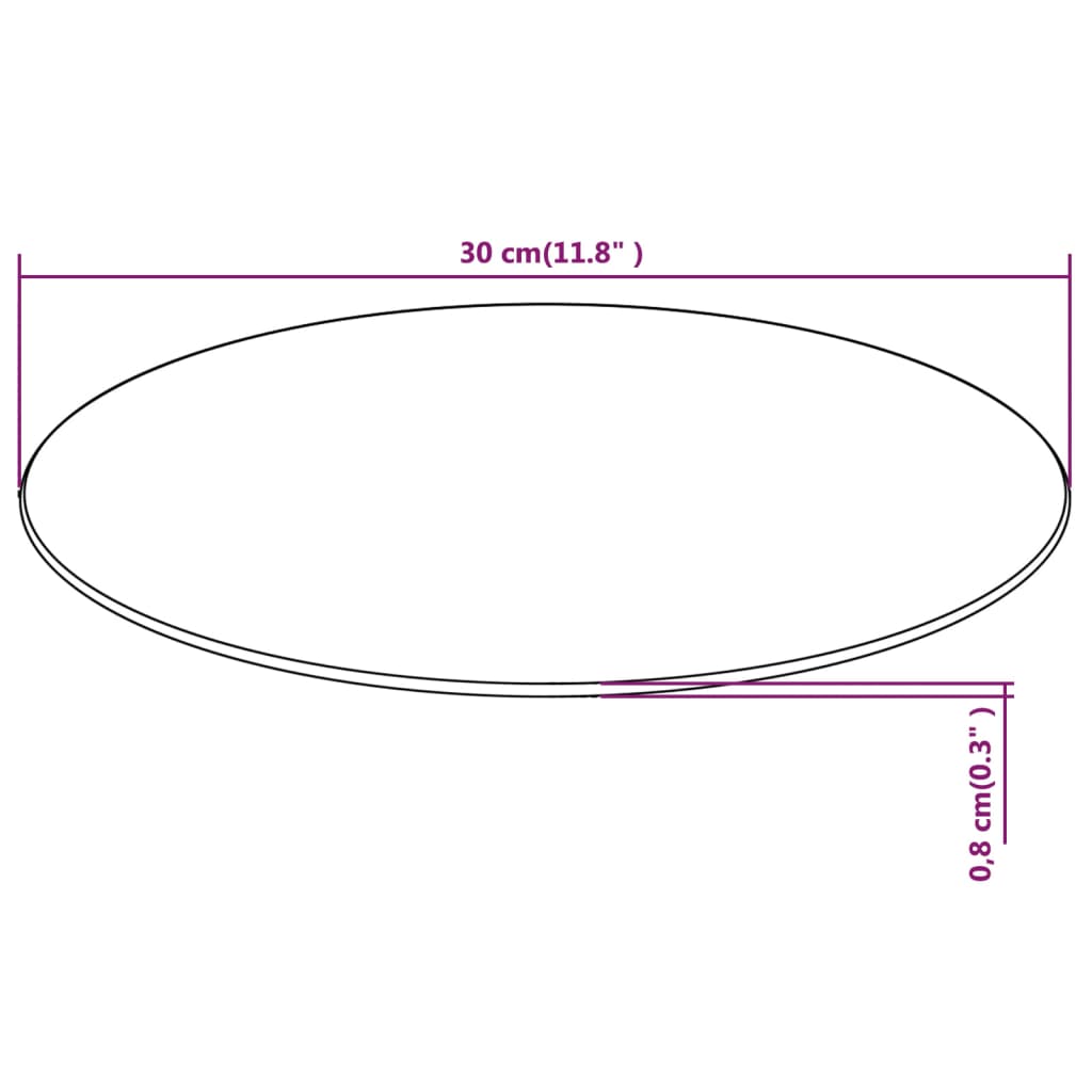 Blat de masă din sticlă securizată, rotund, 300 mm - Lando