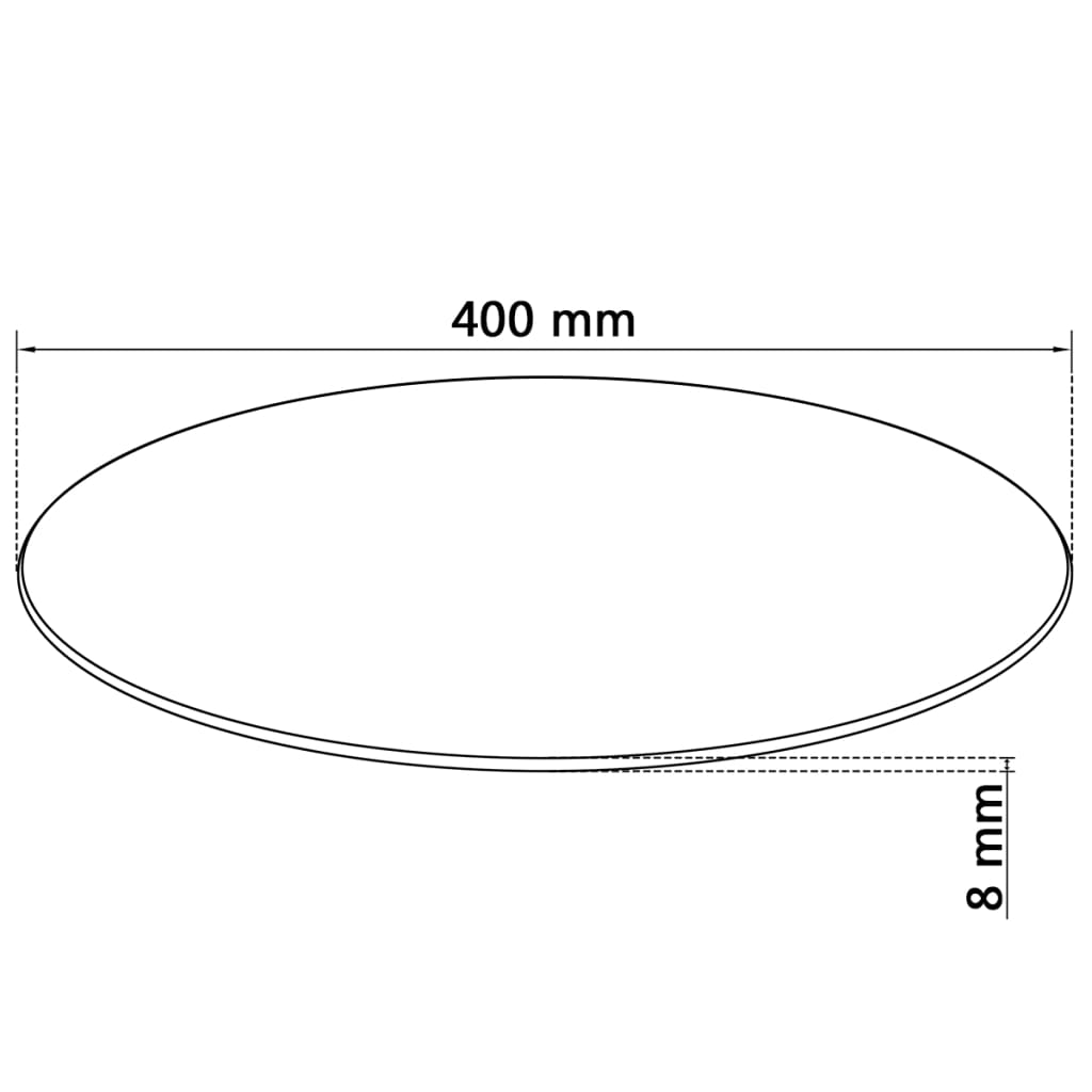 Blat de masă din sticlă securizată rotund 400 mm - Lando