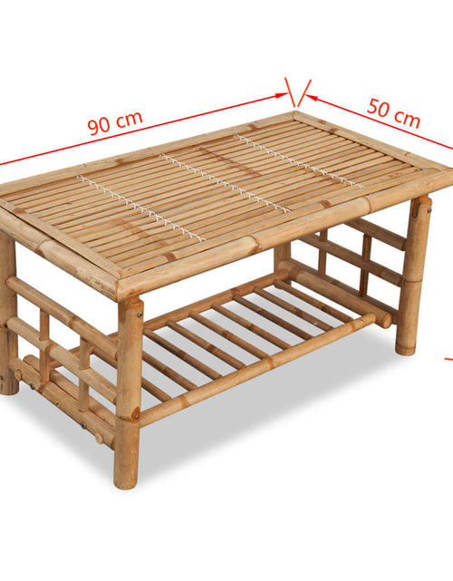 Загрузите изображение в средство просмотра галереи, Măsuță de cafea din bambus, 90 x 50 x 45 cm
