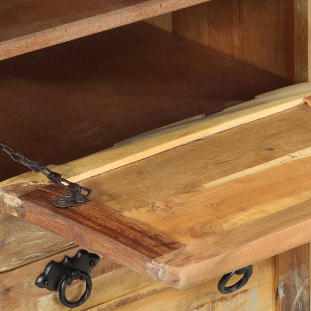 Dulap încălțăminte 4 niveluri cu sertar, lemn masiv recuperat