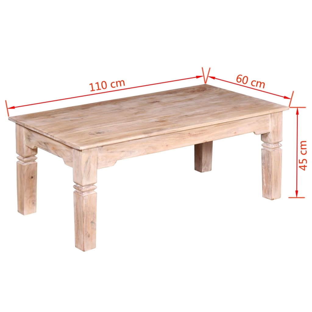 Măsuță de cafea din lemn de acacia 110 x 60 x 45 cm