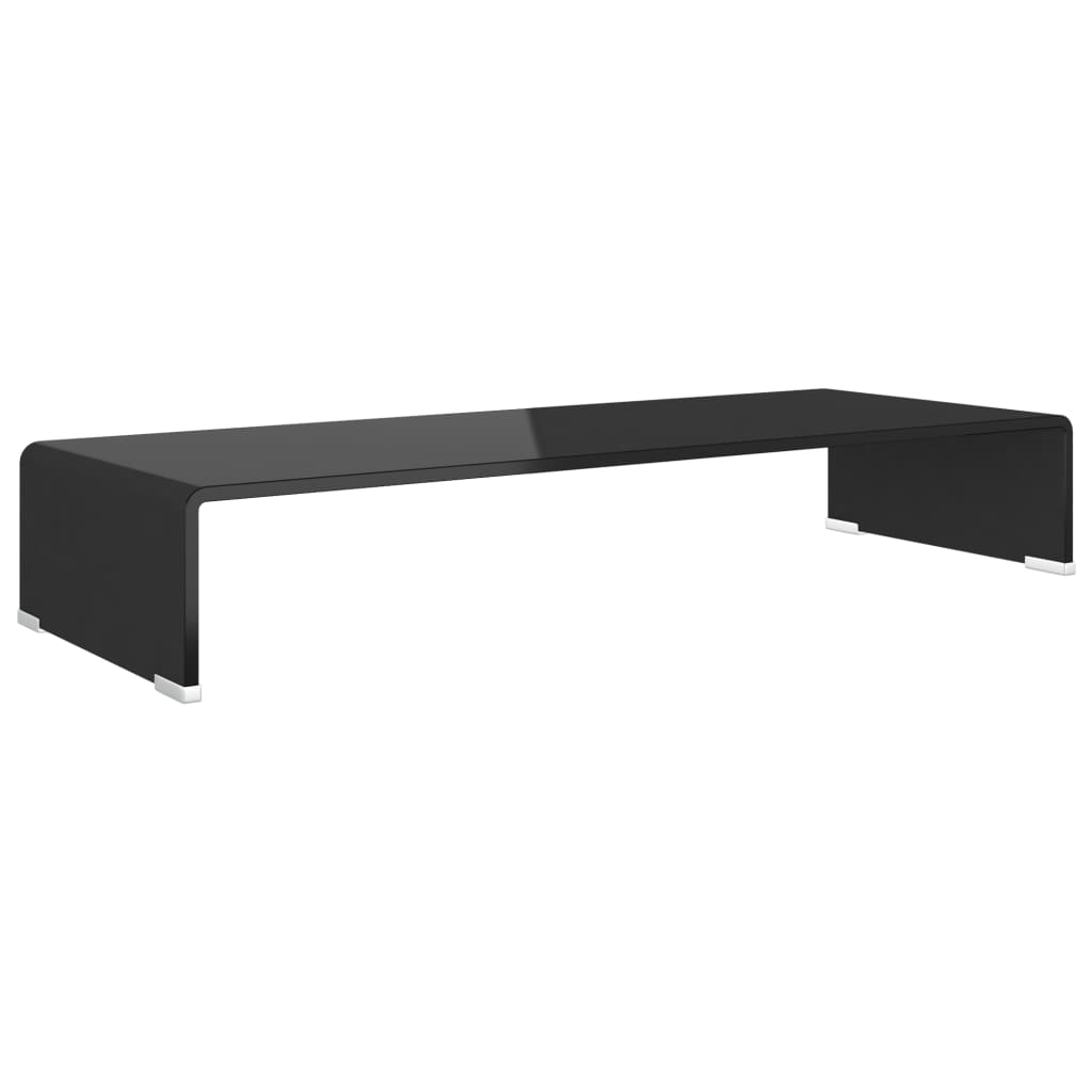 Suport TV/monitor din sticlă, 80x30x13 cm, negru