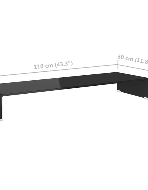 Încărcați imaginea în vizualizatorul Galerie, Stand TV/Suport monitor, sticlă, 110x30x13 cm, negru
