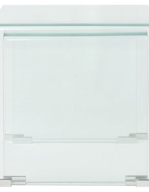 Încărcați imaginea în vizualizatorul Galerie, Set de masă din sticlă securit transparentă, stivuibil, 2 piese
