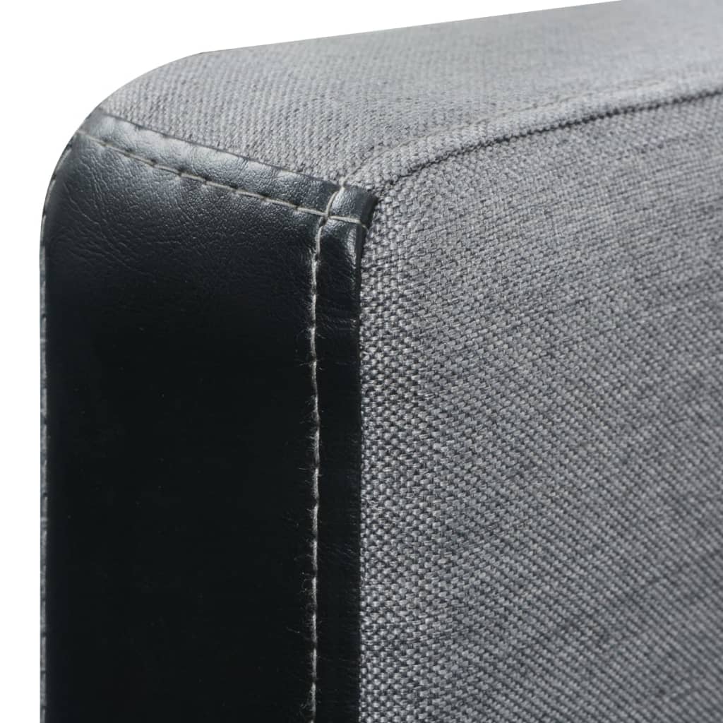 Canapea extensibilă în formă de L, negru și gri, textil