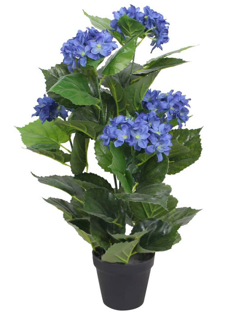 Încărcați imaginea în vizualizatorul Galerie, Plantă artificială hydrangea cu ghiveci, 60 cm, albastru - Lando
