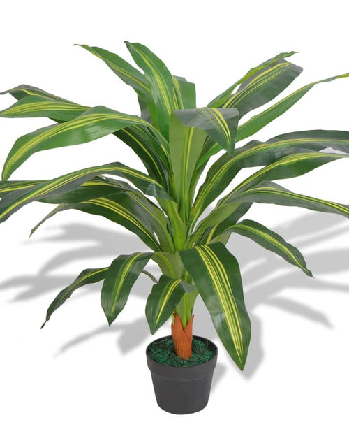 Încărcați imaginea în vizualizatorul Galerie, Plantă Dracena artificială cu ghiveci, 90 cm, verde
