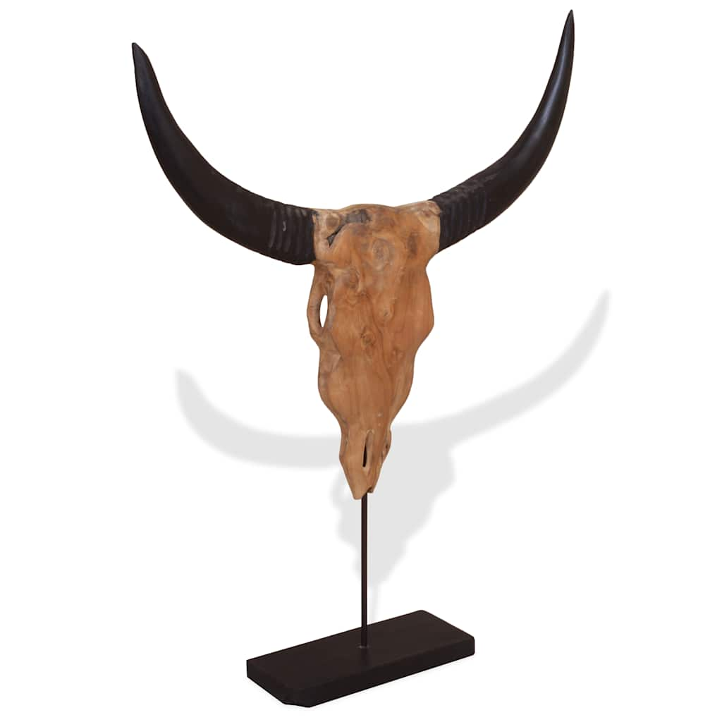 Sculptură craniu de taur, 66x15x88 cm, tec