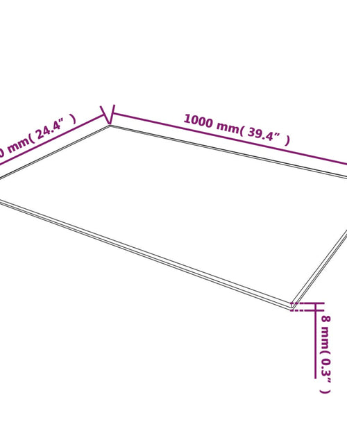 Încărcați imaginea în vizualizatorul Galerie, Blat de masă, sticlă securizată, dreptunghiular, 1000 x 620 mm
