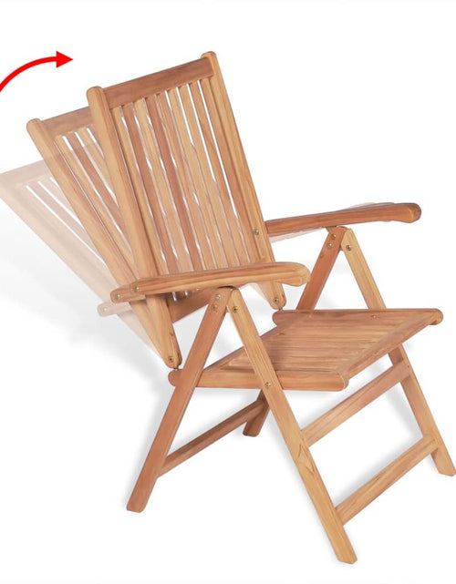 Загрузите изображение в средство просмотра галереи, Set mobilier exterior cu scaune pliabile 7 piese lemn tec masiv
