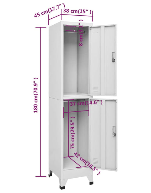 Загрузите изображение в средство просмотра галереи, Dulap vestiar cu 2 compartimente 38x45x180 cm
