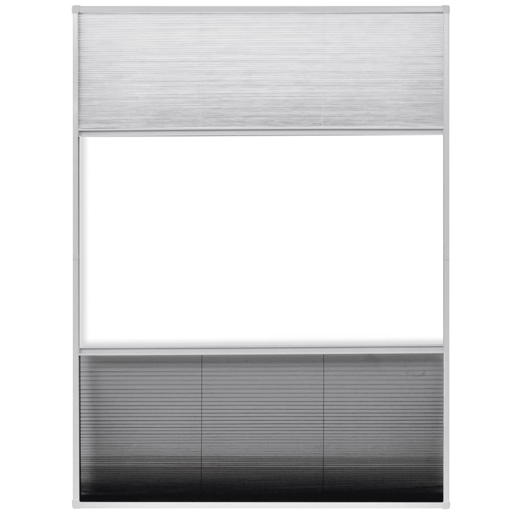 Paravan insecte plisat de fereastră aluminiu 60x80cm cu umbrar