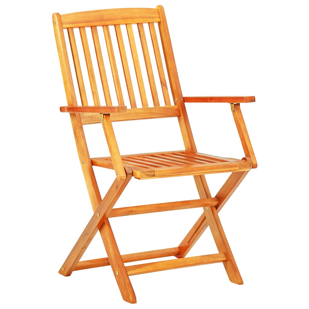 Set mobilier de exterior pliabil, 7 piese, lemn masiv de acacia