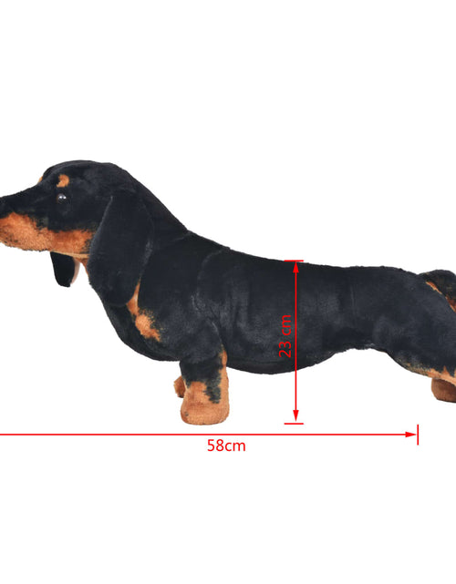 Încărcați imaginea în vizualizatorul Galerie, Câine din pluș de jucărie teckel, negru, XXL
