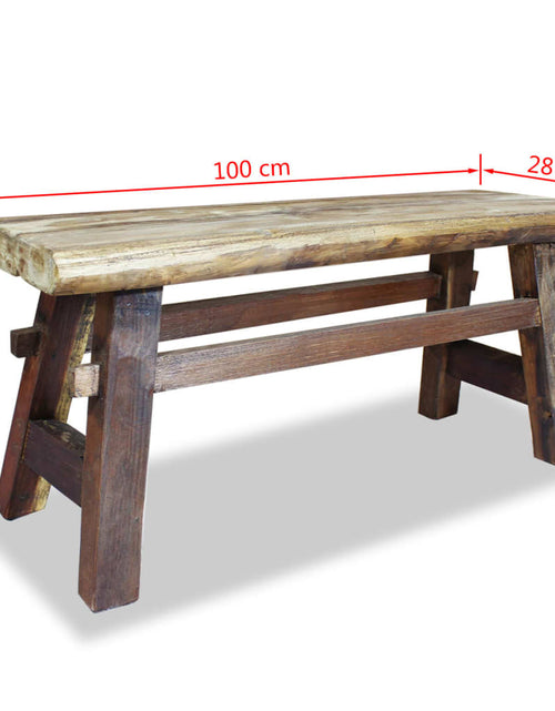 Загрузите изображение в средство просмотра галереи, Bancă, 100x28x43 cm, amestec lemn reciclat și tec masiv
