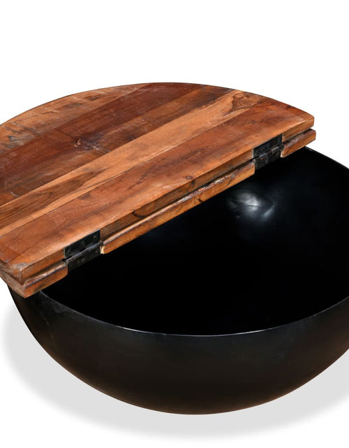 Încărcați imaginea în vizualizatorul Galerie, Măsuță de cafea, negru, lemn masiv reciclat, formă bol
