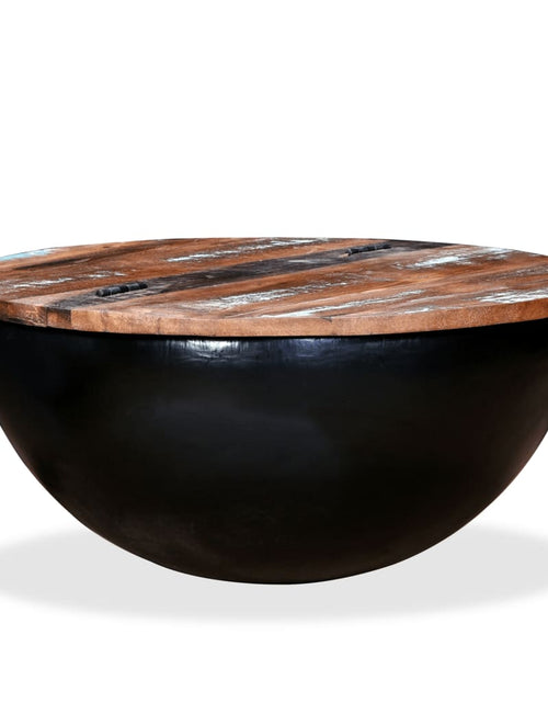 Încărcați imaginea în vizualizatorul Galerie, Măsuță de cafea, negru, lemn masiv reciclat, formă bol
