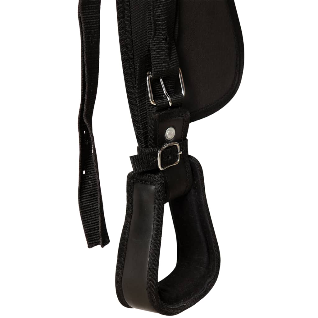 Șa Western, căpăstru & pieptar, piele naturală, 17", negru - Lando