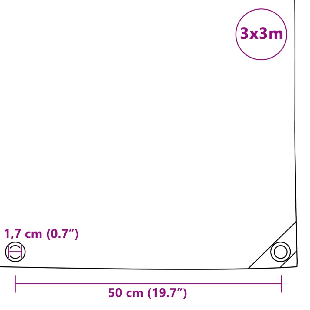 Prelată 650 g/m² 3 x 3 m Verde