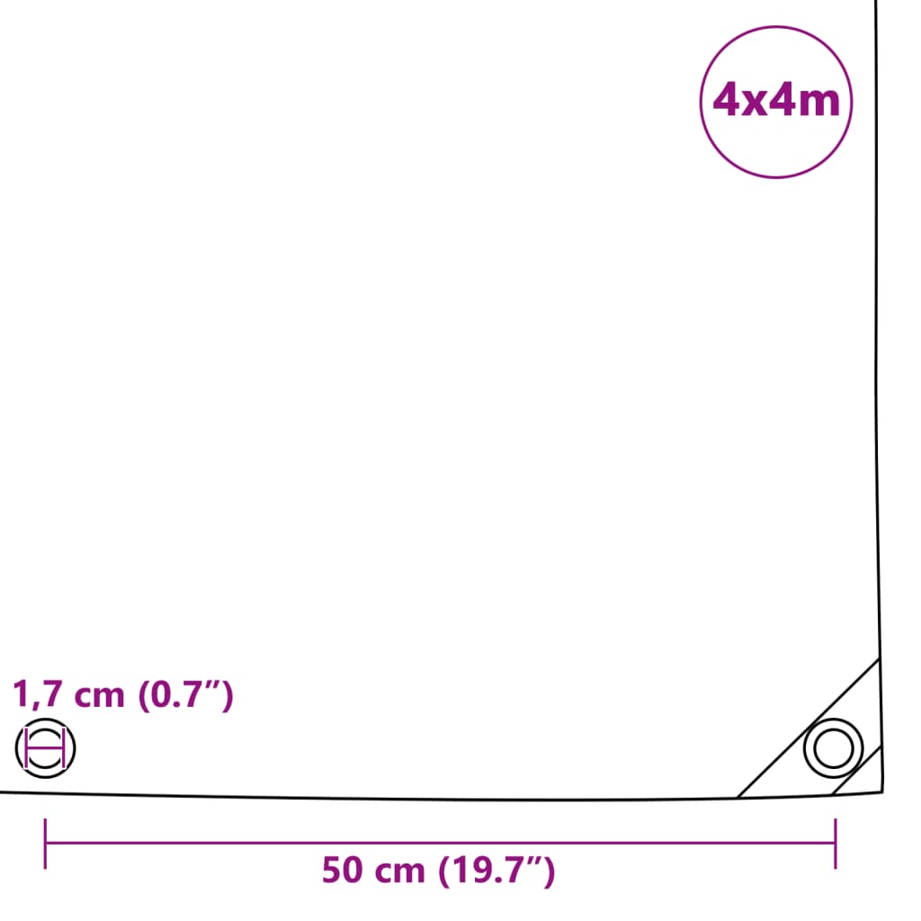 Prelată 650 g/m² 4 x 4 m Alb