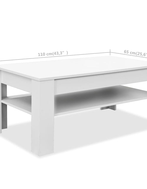 Загрузите изображение в средство просмотра галереи, Măsuță de cafea PAL, 110 x 65 x 48 cm, alb
