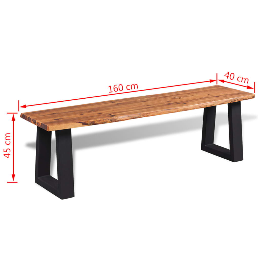 Bancă din lemn masiv de acacia, 160 cm