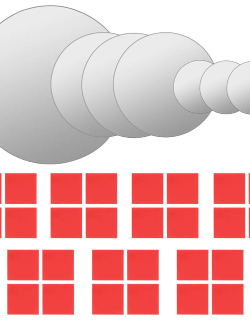 Загрузите изображение в средство просмотра галереи, Set oglindă de perete, 7 piese, sticlă, rotundă
