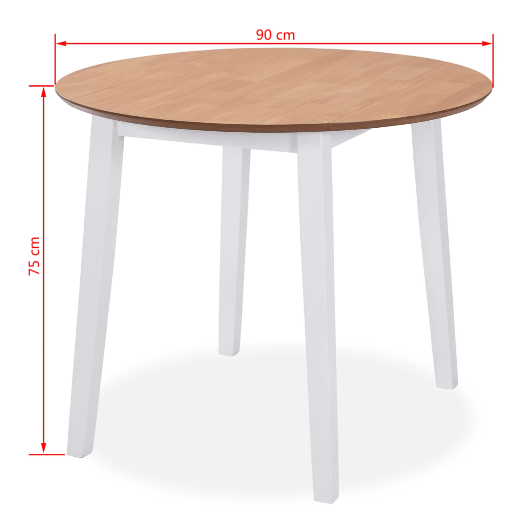 Set mobilier de bucătărie, 5 piese, MDF și lemn de hevea, alb