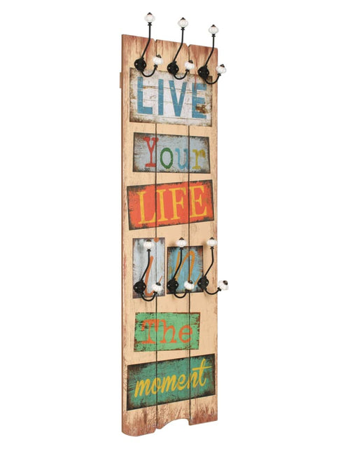 Încărcați imaginea în vizualizatorul Galerie, Cuier de perete cu 6 cârlige, 120 x 40 cm, LIVE LIFE
