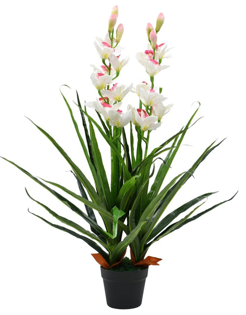 Загрузите изображение в средство просмотра галереи, Plantă artificială Orhidee Cymbidium cu ghiveci 100 cm verde - Lando

