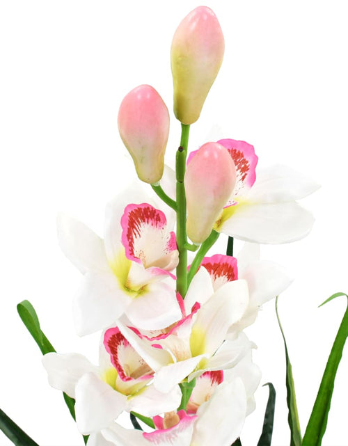 Загрузите изображение в средство просмотра галереи, Plantă artificială Orhidee Cymbidium cu ghiveci 100 cm verde - Lando
