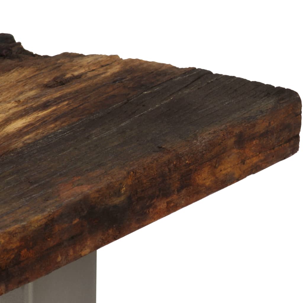 Masă consolă, 120 x 35 x 76 cm, lemn reciclat și oțel