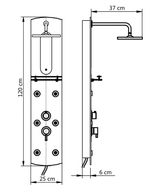 Încărcați imaginea în vizualizatorul Galerie, Unitate panou de duș, 25 x 43 x 120 cm, argintiu
