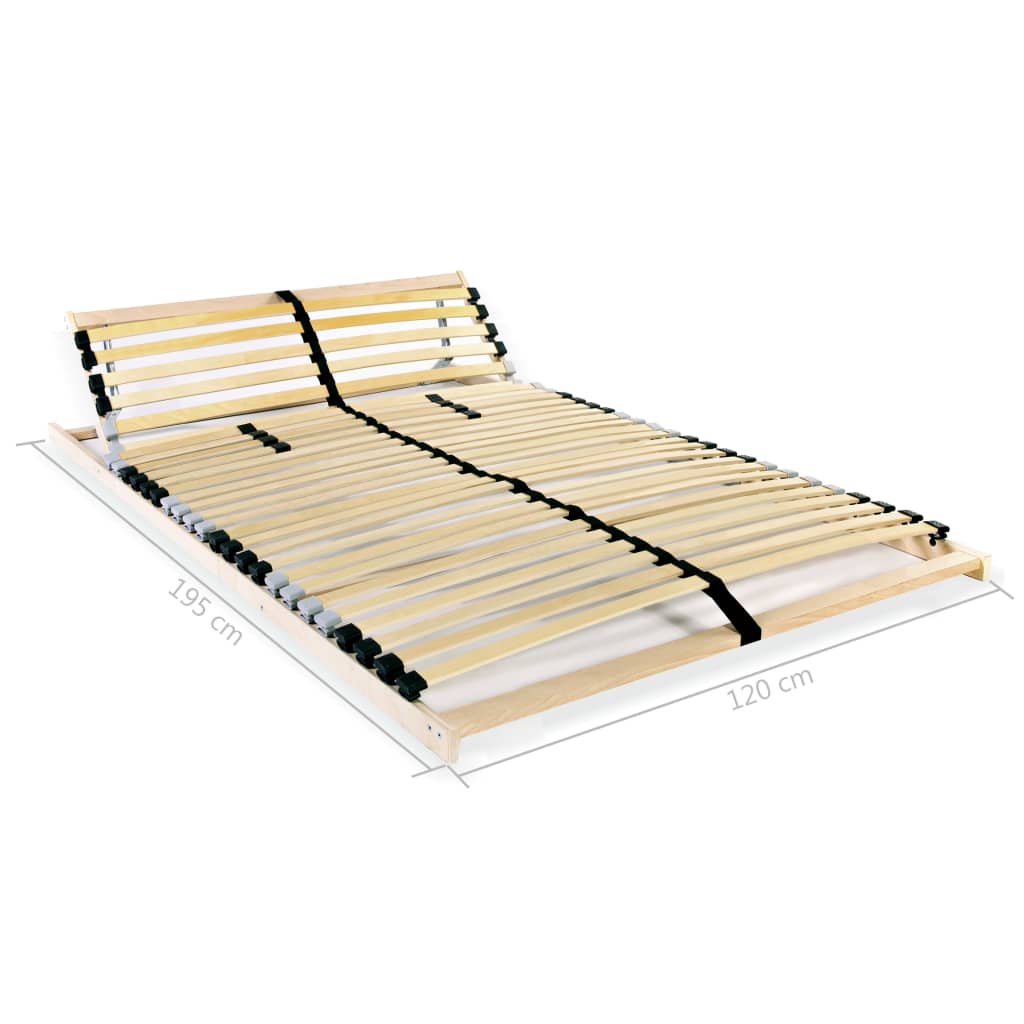 Bază de pat cu șipci, 28 șipci, 7 zone, 120 x 200 cm