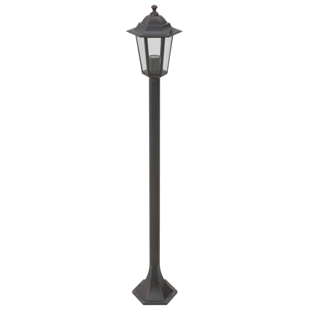 Stâlp iluminare grădină, 6 buc., bronz, 110 cm, aluminiu, E27