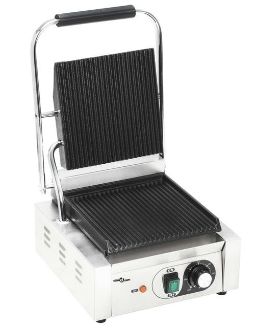 Загрузите изображение в средство просмотра галереи, Grill Panini cu striații, 31x30,5x20 cm, inox, 1800 W
