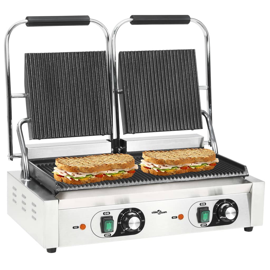 Grill Panini dublu cu striații, 57x30,5x20 cm, 3600 W