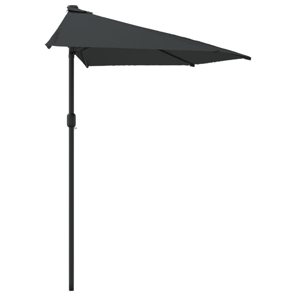 Umbrelă de soare de balcon, tijă aluminiu, antracit, 270x144 cm