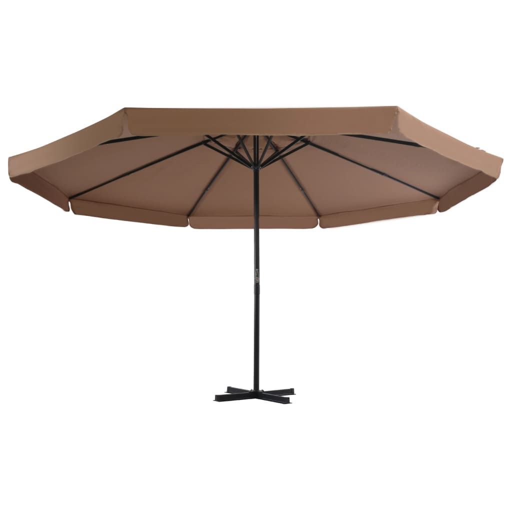 Umbrelă soare exterior cu stâlp aluminiu gri taupe 500 cm