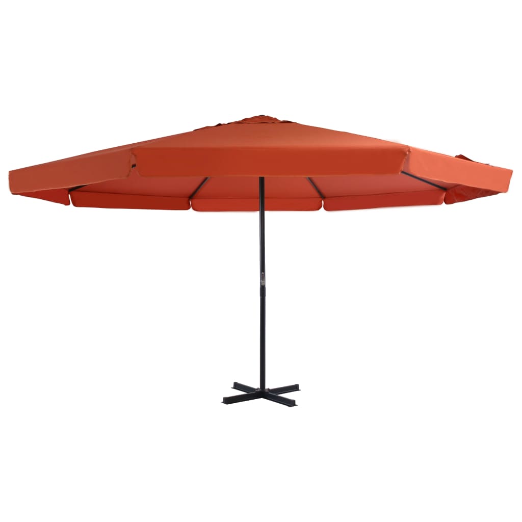 Umbrelă de soare exterior cu stâlp aluminiu, cărămiziu, 500 cm