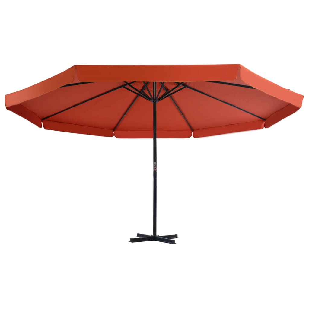 Umbrelă de soare exterior cu stâlp aluminiu, cărămiziu, 500 cm