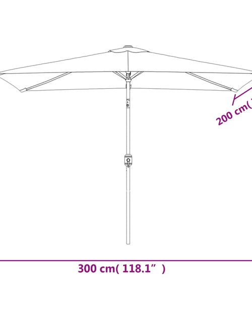 Загрузите изображение в средство просмотра галереи, Umbrelă de soare exterior, stâlp metalic, gri taupe, 300x200 cm
