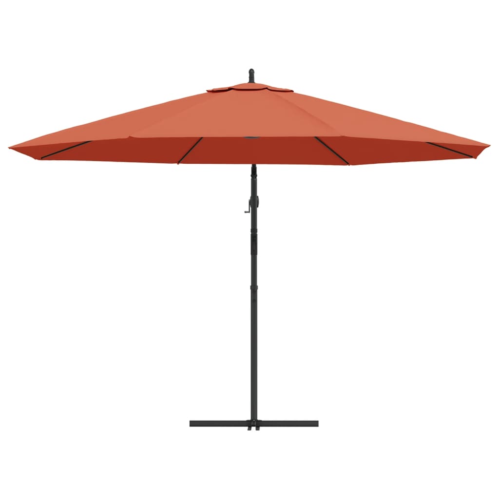 Umbrelă suspendată, stâlp din aluminiu, 350 cm, teracota