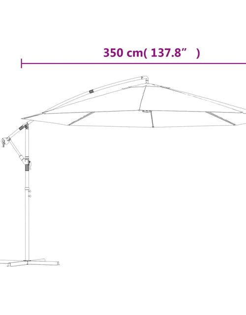 Încărcați imaginea în vizualizatorul Galerie, Umbrelă suspendată, stâlp din aluminiu, 350 cm, teracota
