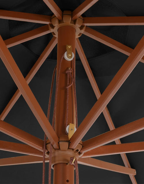 Încărcați imaginea în vizualizatorul Galerie, Umbrelă de soare de exterior, stâlp din lemn, antracit, 350 cm
